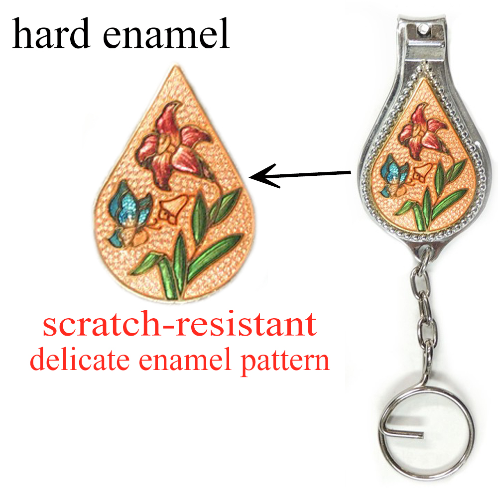 enamel tear-shaped nail clipper key chain